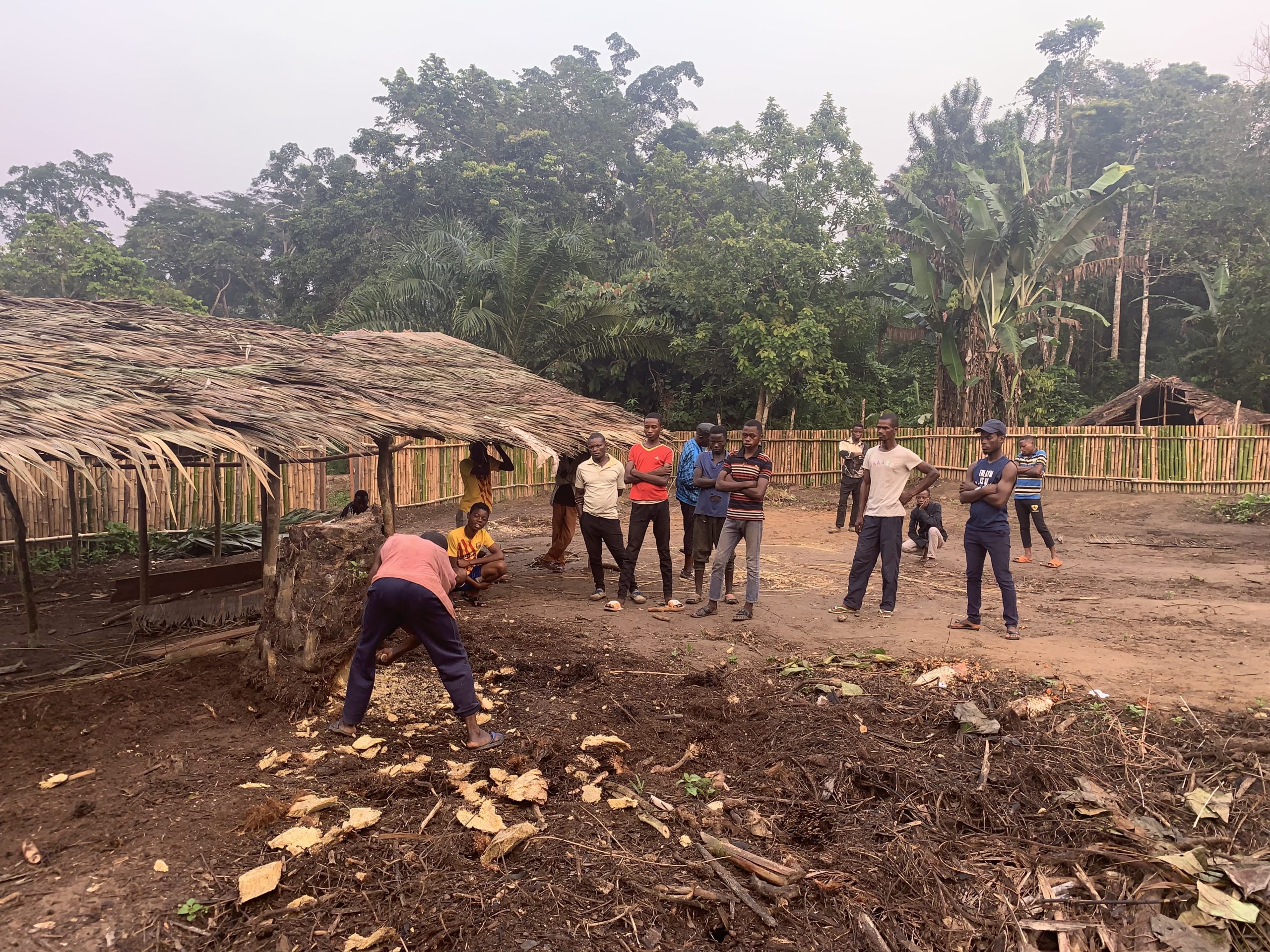 Volunteers are helping to build a storage for the ministry.